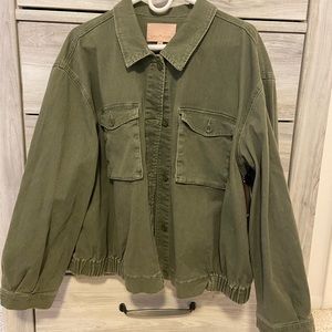 Women’s Plus size Olive Green Denim Jacket
